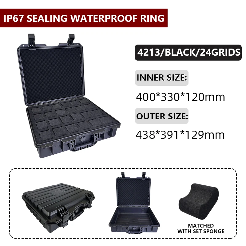 10/15/24 Grid ABS Waterproof  Watch Storage Box Shockproof Safety Watch Box  Watch Storage Safety Box Tool Box