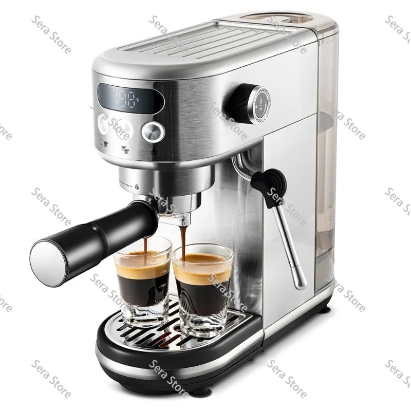 Semi-automatic coffee machine Italian extraction household small stainless steel coffee machine one-click cleaning