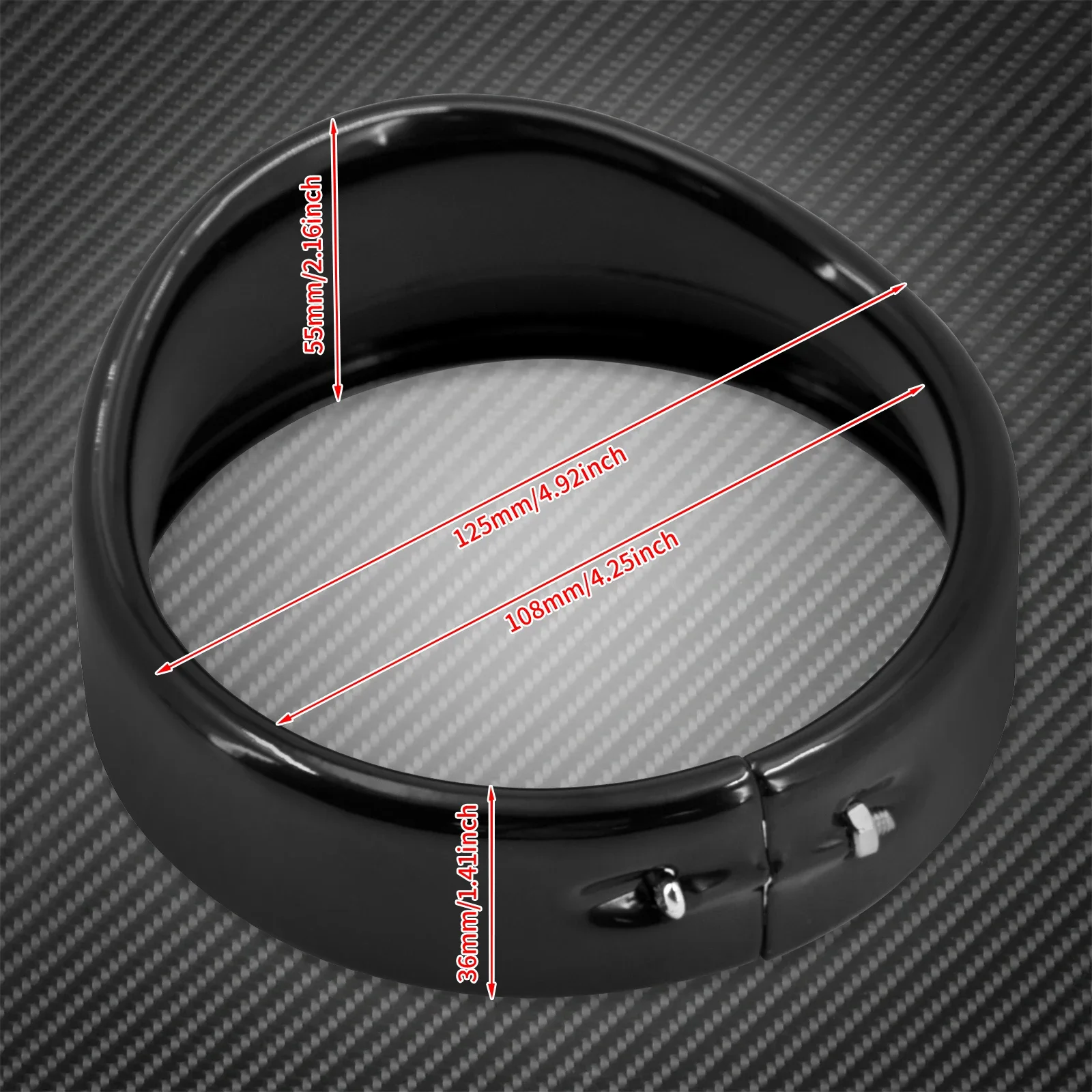 Motorcycle 4.5'' Visor Style Auxiliary Fog Light Trim Ring Cover Gloss Black For Harley Touring Road King Dyna Softail Sportster image 6