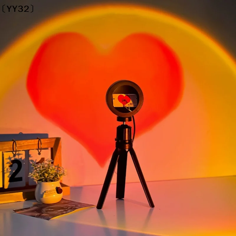 

Светодиодный USB-проектор «Закат», портативный ночник для декора дома, неоновая лампа для создания атмосферы〔YY32〕