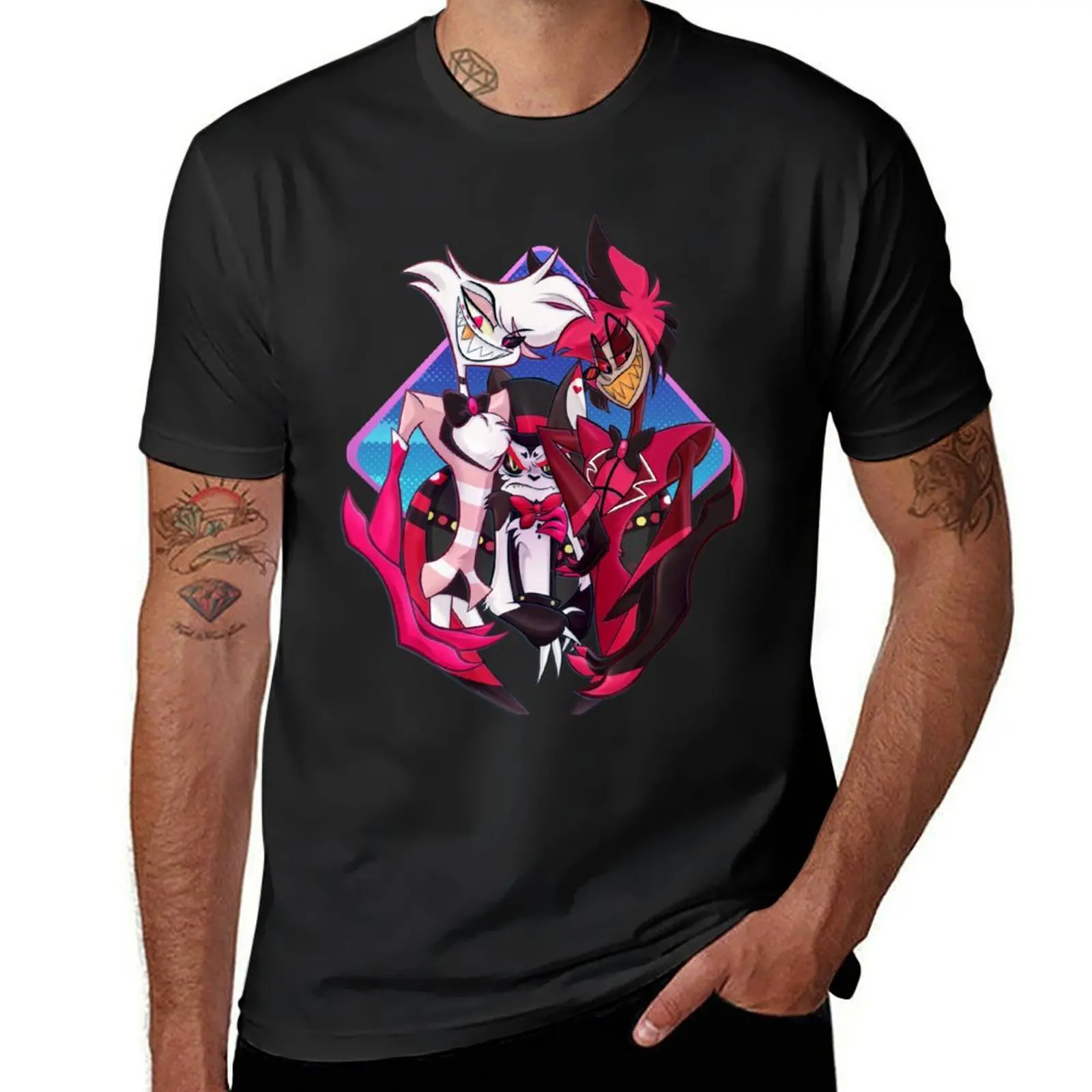 HazbinHotel T-Shirt blacks boys animal print t shirts for men graphic