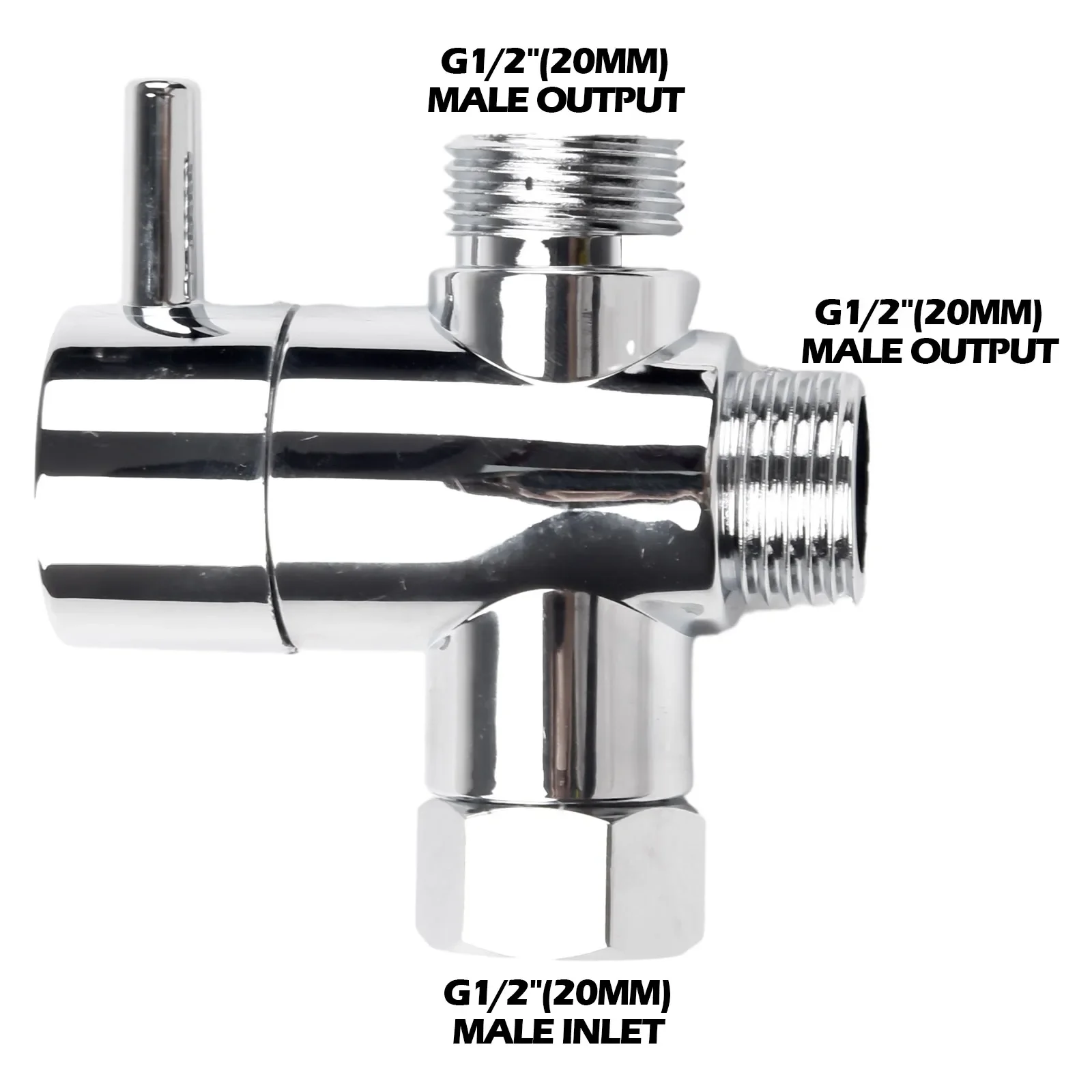 Inverseur de assujetde montage de pommeau de douche en laiton, adaptateur en T à 3 voies, bain, convertisseur ABS pour douche, connecteur de robinet d'eau, maisons, 1 po, 2 po