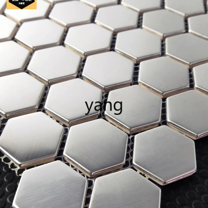 

LH hexagonal metal stainless steel porch background wall ceramic tile gold particles