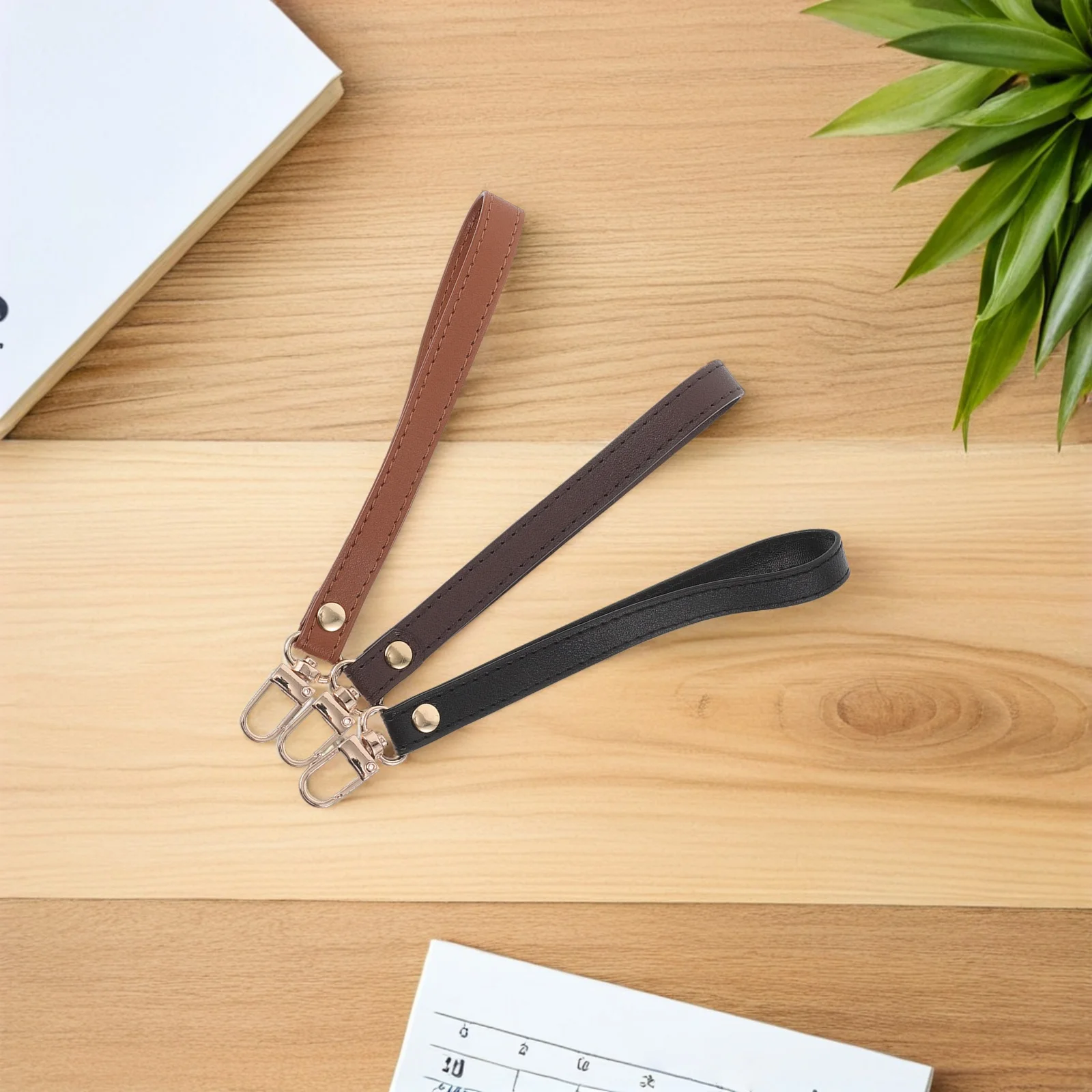 

3Pcs Handbag Grip Wristlet Keychain Strap for Purse Clutch Wallet DIY Accessory Short Strap Replacement Handbag Grip