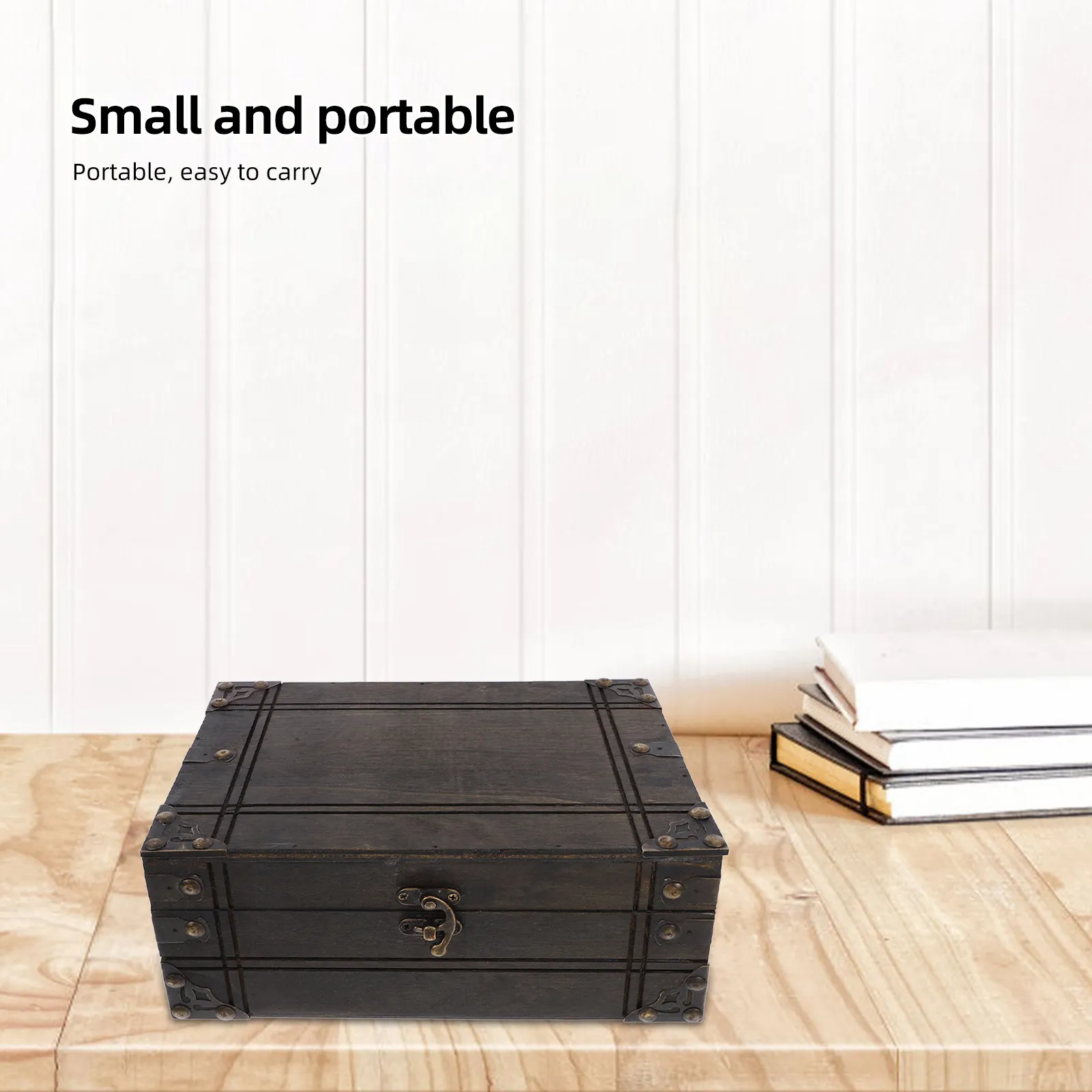 

Винтажная деревянная шкатулка для украшений, ретро-сундук для хранения, шкатулка для драгоценностей и памятных вещей, деревянный сундук для декора дома и спальни