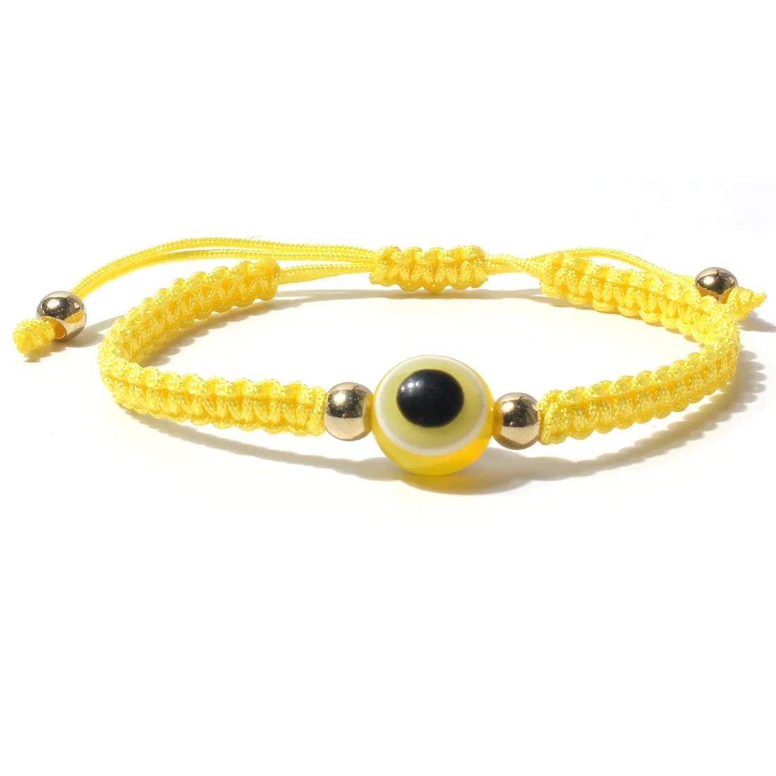 Resin Evil Eye Lucky Charm Bracelet Women Girl 2022 New Fashion Blue Green Orange Yellow Cord Macrame Adjustable Jewelry Present