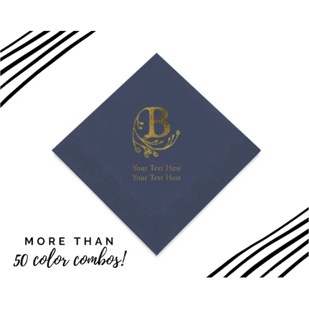 

50 Pcs Fairy Tale Monogram Napkins - Her Birthday Napkins - Whimsical Napkins - Wedding Napkins -Fairytale Wedding - Anniversary
