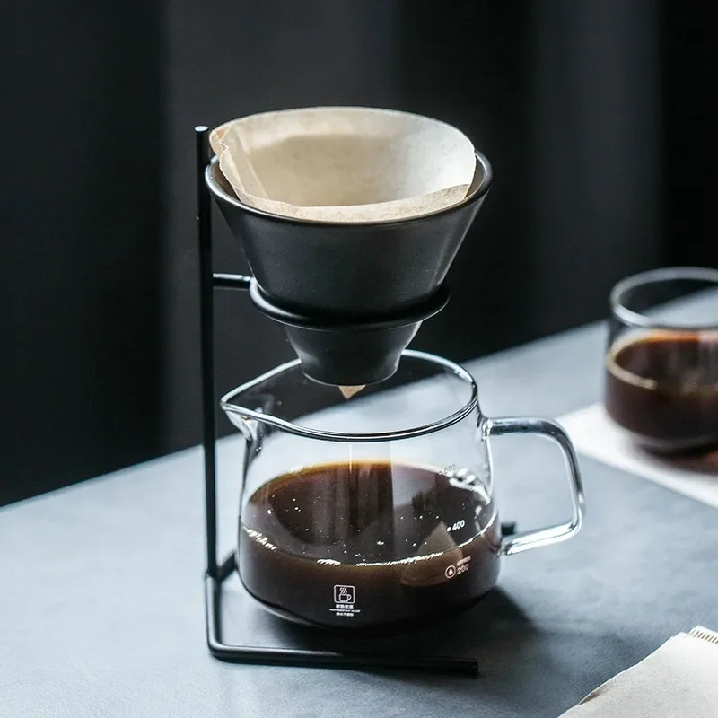 Coffee Server Household Hand Brewed Coffee Pot Filter Cup Brewing Coffee Stand Glass Sharing Pot image 4