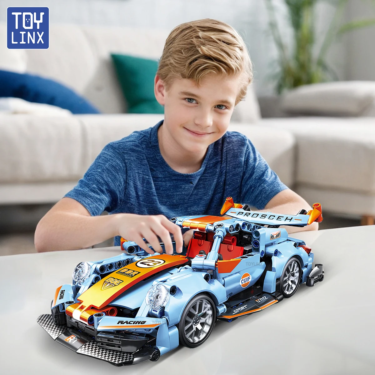 Décennie s de construction de voiture de sport de course technique pour enfants, véhicule de vitesse mécanique de ville, puzzle de voiture souriante, jouets MOC, modèle 1:18, 523 pièces, 911TS