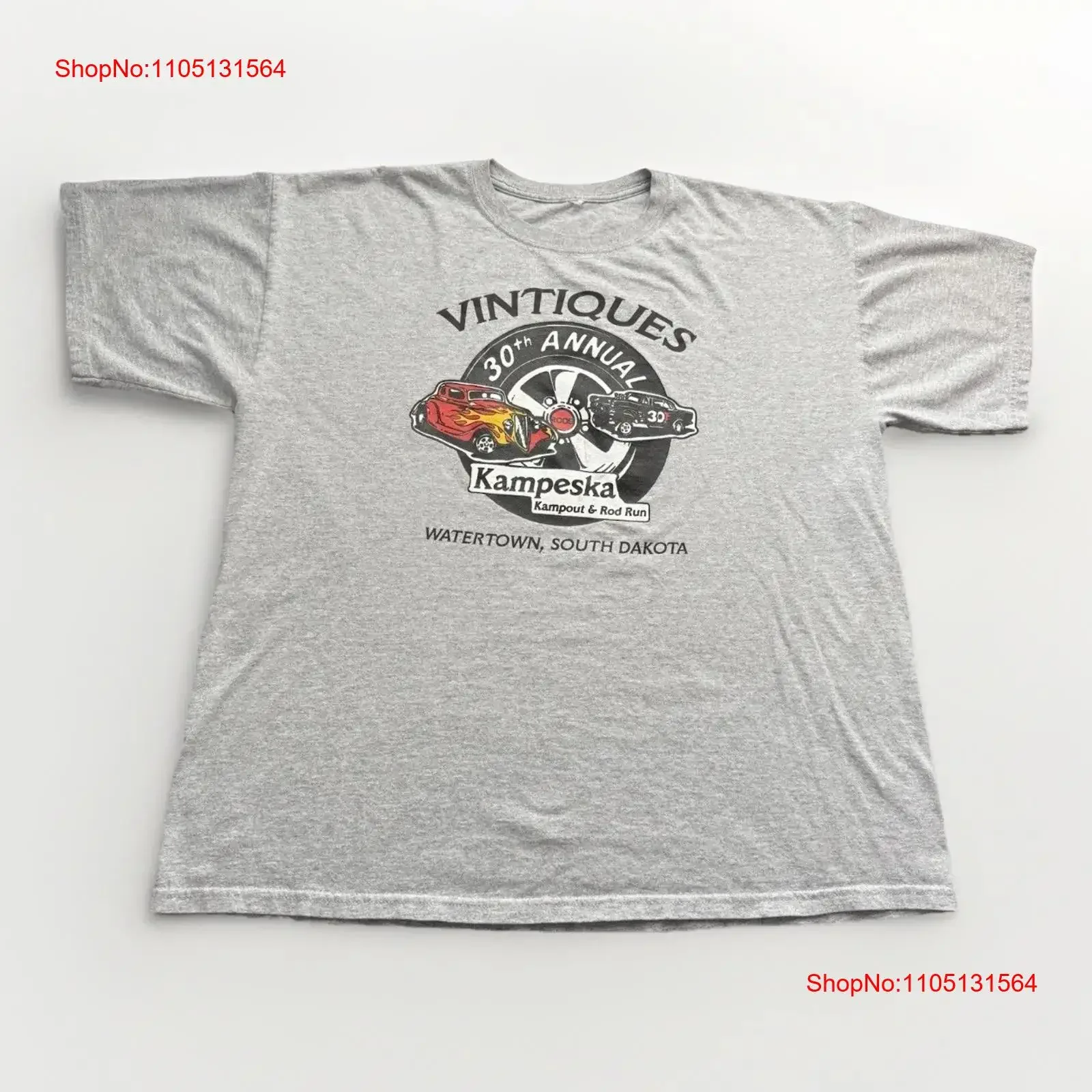 Vtg vintiques kampeska kampout hot rod run t camisa sz xl carros adultos dakota do sul vintage lavado roupas de grife moda casual