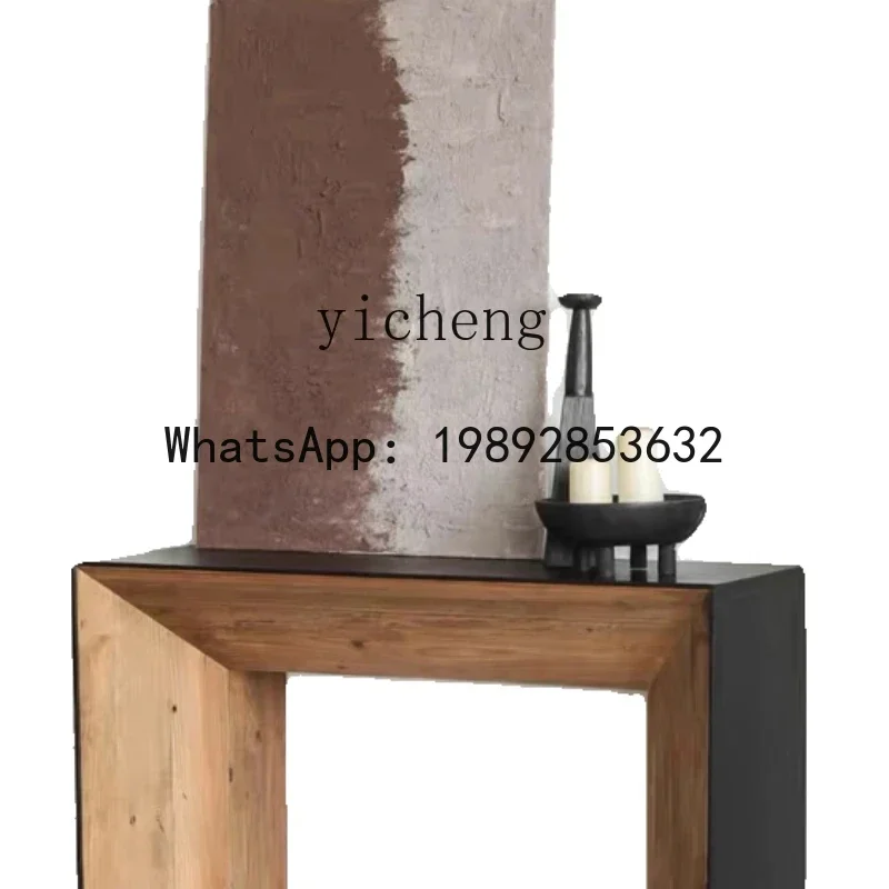 solid wood entrance table B & B pine wall strip case living room log fireplace decorative cabinet