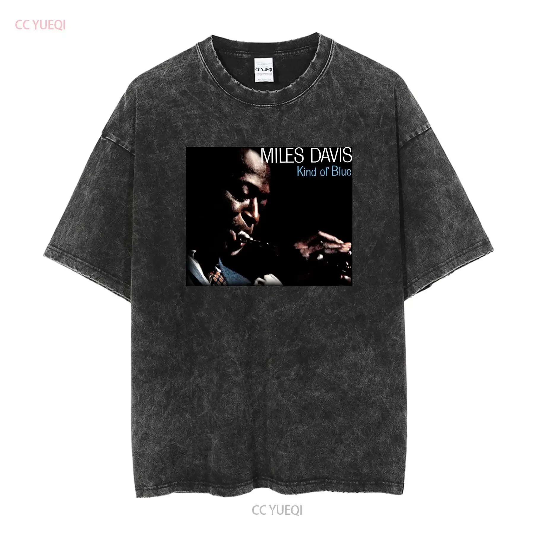 Jazz T shirt Kind of Blue by Miles Davis John Coltrane Bill Evans Monk vintage Washed Soft homme Breathable