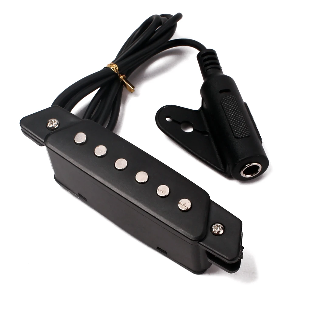 Silver Dot Acoustic Guitar Soundhole Pickup 6-Pole Magnetic Pickup for Steel String Acoustic Folk Guitar Replacement Parts