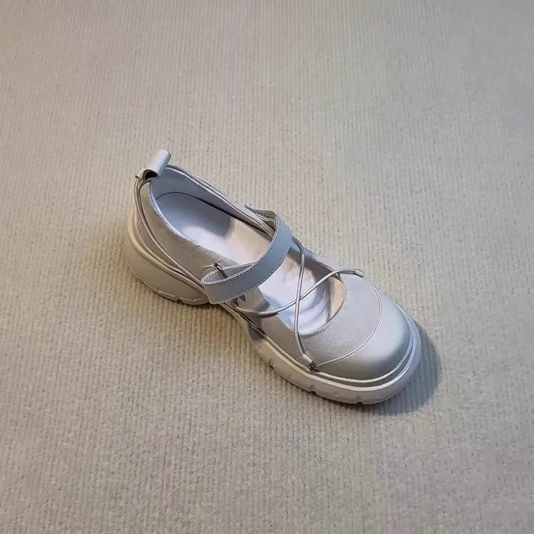 

Кожаные туфли Мэри Джейн на толстой подошве. Женские модные универсальные туфли в британском стиле 2025, лоферы, модные одинарные туфли.