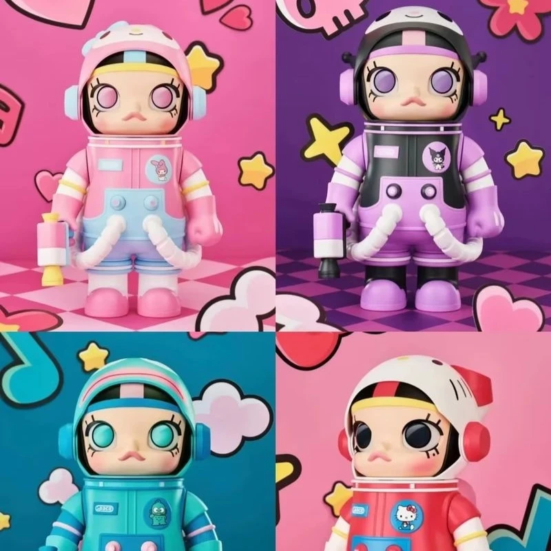 400% estatueta moda em estoque autêntico mega espaço sanrio olá kitty melodia kuromi kawaii molly maré bonito boneca decoração caixa cega