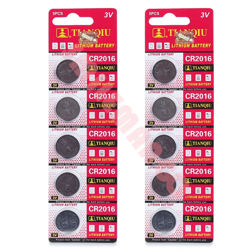 TIANQIU CR2016 Lithium Button Battery BR2016 DL2016 LM2016 3V CR 2016 Coin Cell Watch Batteries for Watch Toys Clock Remote