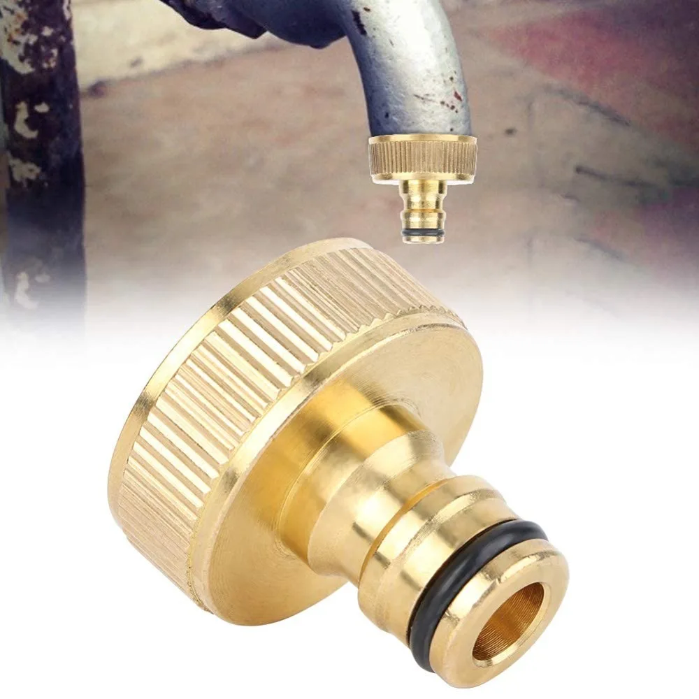 Hose Connector1 Inch，for Home Garden Female Outer Thread Fittings Quick Connect Solid Brass Quick Connector Water Pipe Adapter