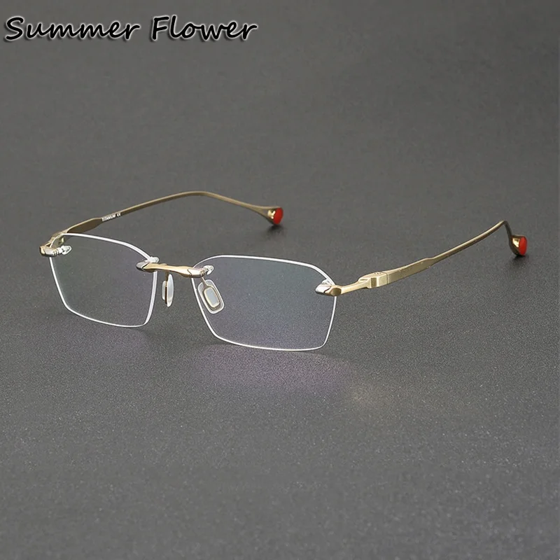 

Men Pure Titanium Rimless Glasses Top Quality Super Quality Optical Glasses Frame Gentlemen Eyewear for Prescription Lenses
