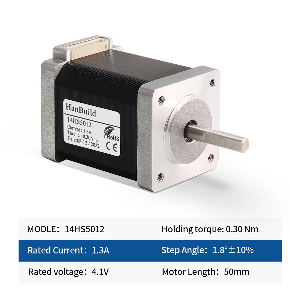 Nema14 Motor1.8degree 35X50MM 1.2A 0.3N.M 4 Lead Stepper Motor 14HS5012 For medical instrument