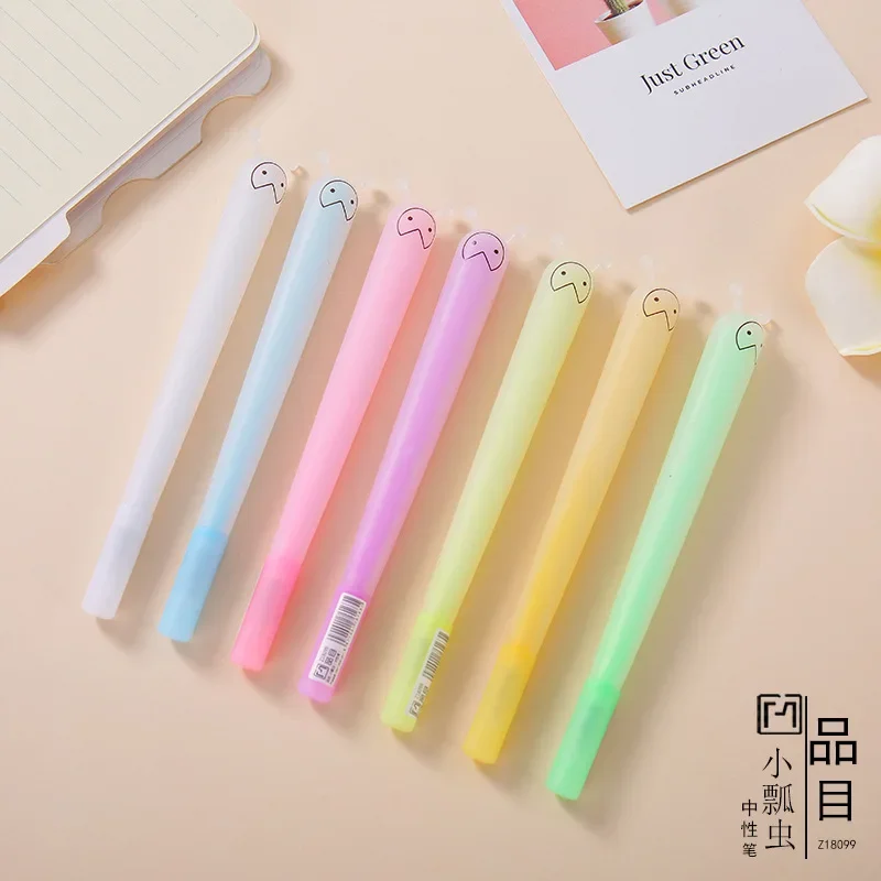 16pcs Creative stationery cute Ladybug shape neutral pen Mini cute cartoon soft silicone glue pen 0.5mm