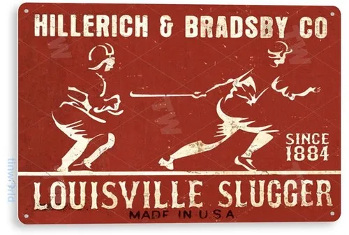 Letrero de Metal con Diseño de Bate de Béisbol Louisville Slugger, Decoración de Pared para Bar o Tienda, A478