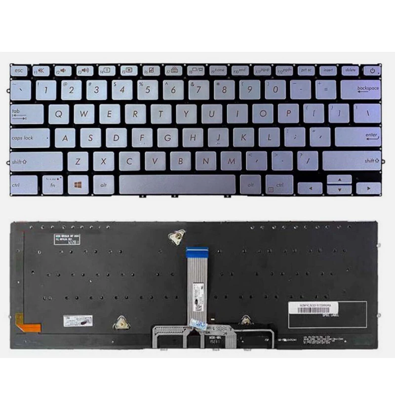 XIN-Russian-US Backlit Laptop Keyboard For Asus ZenBook UX392 UX392F UX392FA UX392FN Blue keyboard with Backlit