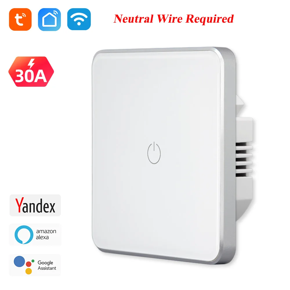 Tuya Smart WiFi Boiler Switch 30A 6600W High Power for Water Heater AC Conditioner Works Alexa Google Home Built in 40A Relay