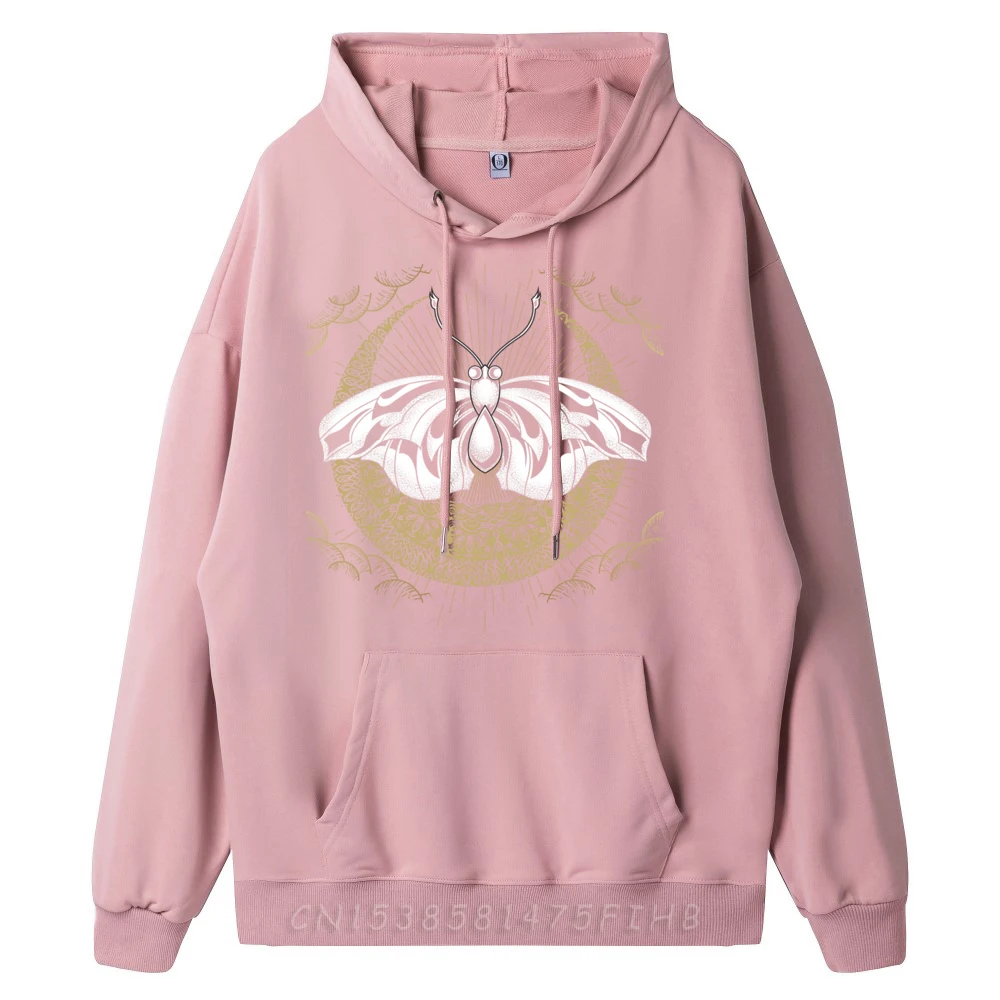 Astrology Occult Celestial Body Luna Moth Sweatshirt Funky Long Sleeve Leisure Discount Mans Autumn Hoodies Leisure Sweatshirt