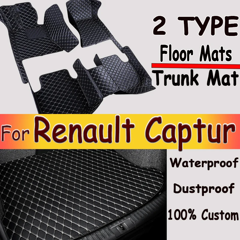 For EU Renault Captur (B Platform) 2018 2017 2016 2015 2014 2013 Car Floor Mats Styling Custom Auto Accessories Carpets Protect