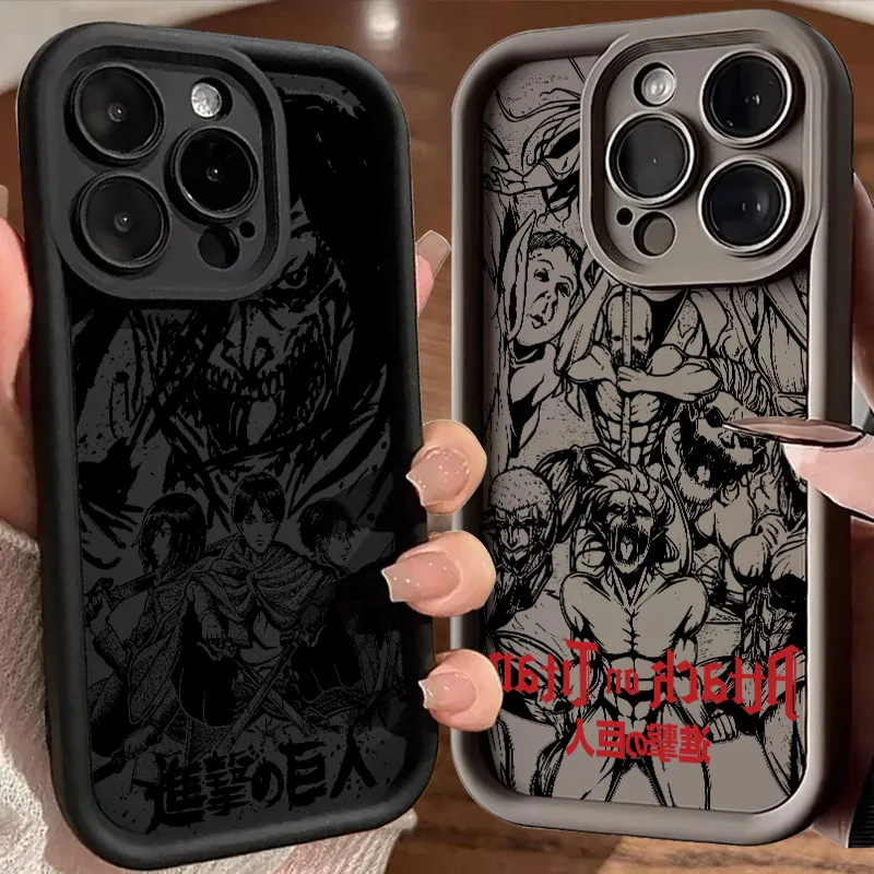 

Attack on Titans Monster Anime Soft Silicone Case For iPhone 17 11 15 16 13 Pro Max 14 Plus 12 16E 17AIR Shockproof Phone Cover