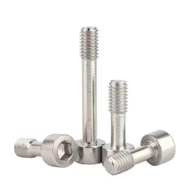 304 Stainless Steel Half-Thread Captive Screws - M4-M6.5 Hex Socket Cylindrical Head Anti-Loosening Bolts