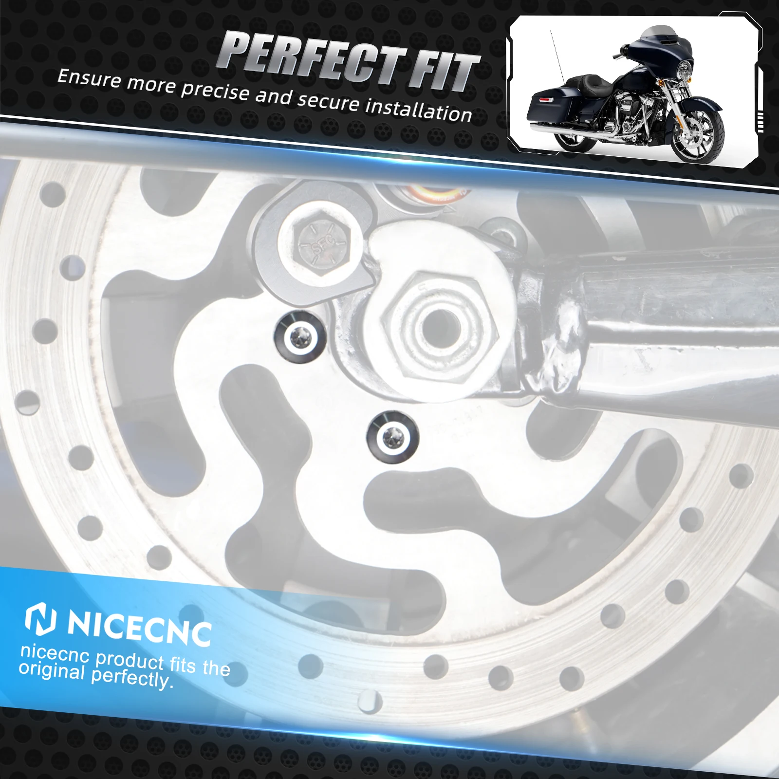 Replace 43567-92 Rear Disc Rotor Bolts for Harley Road King FLHR Street Glide FLHX Street Glide Special FLHXS Road King Police