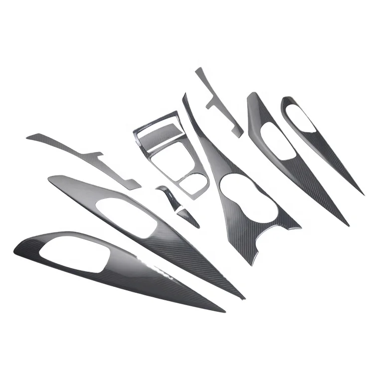 

For Infiniti Q50 Q50S Real Dry Carbon Interior Trims 11 Pcs/set Dashboard Cover Center Console Cover 2014-2017