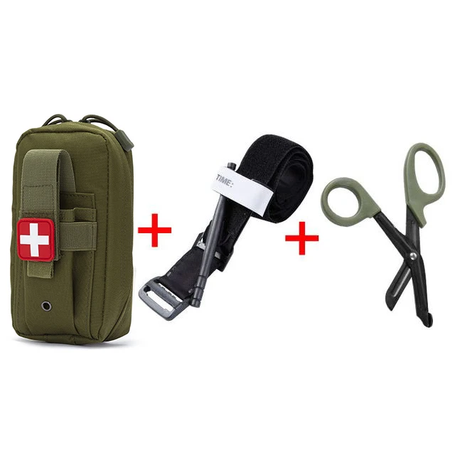 EHBO-kit Tourniquet Medische redding EDC-zakje Gaasschaar Molle Survival Tool voor kamperen Wandelen