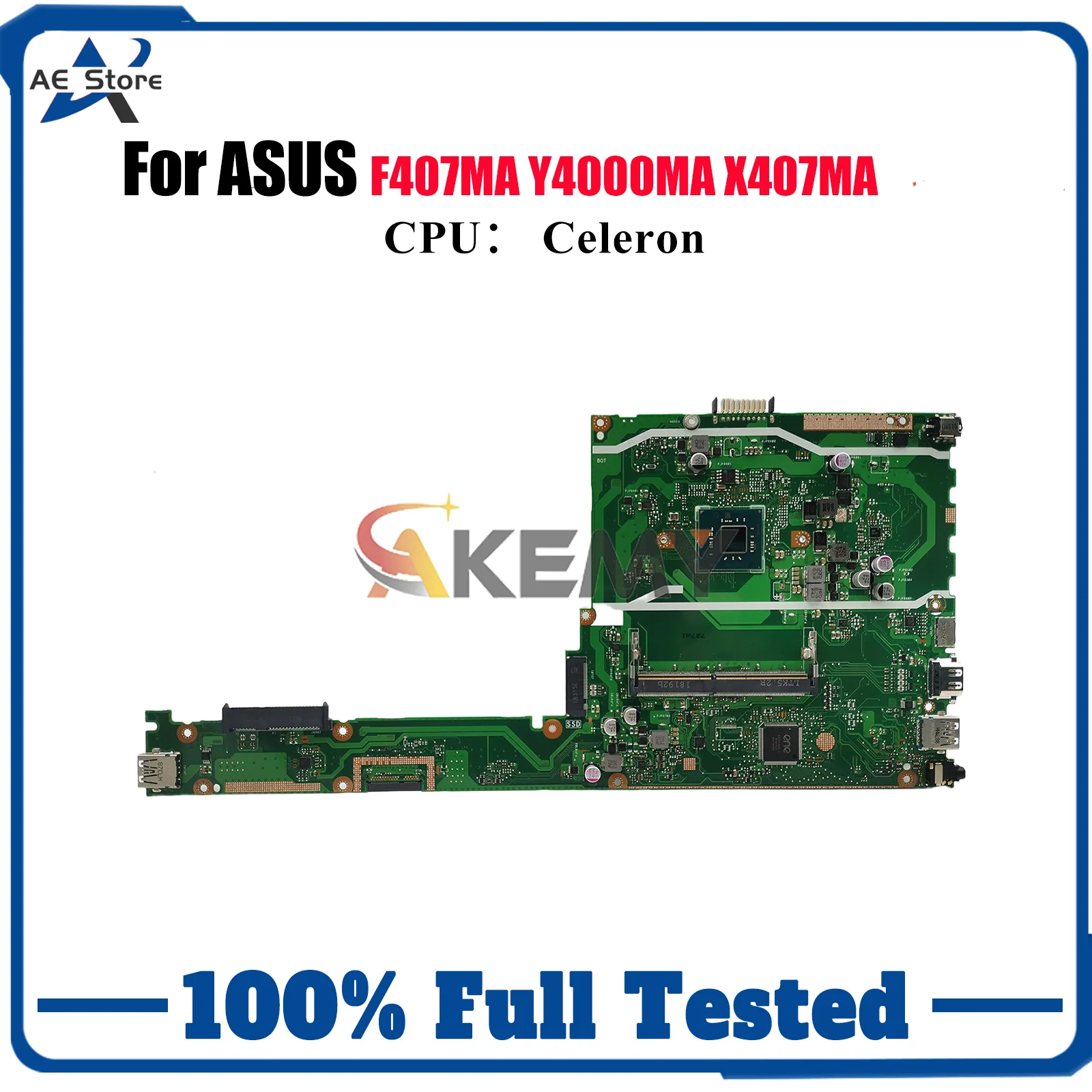 

X407MA Laptop Motherboard For ASUS VivoBook Y4000MA X407MA F407MA X407M Notebook Mainboard With Celeron CPU 100% tests OK stk