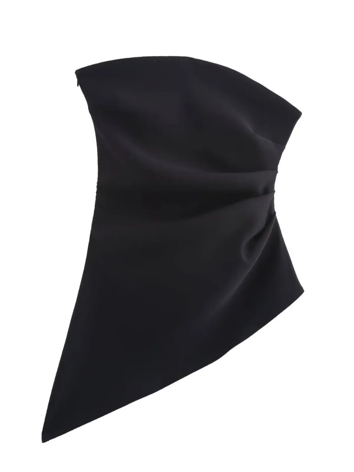 Primavera Estate Nuovo Asimmetrico ex Svel Bal Tube Top da donna Faion Pieghettato Cool Sle Slim Fit Poliestere Tirt