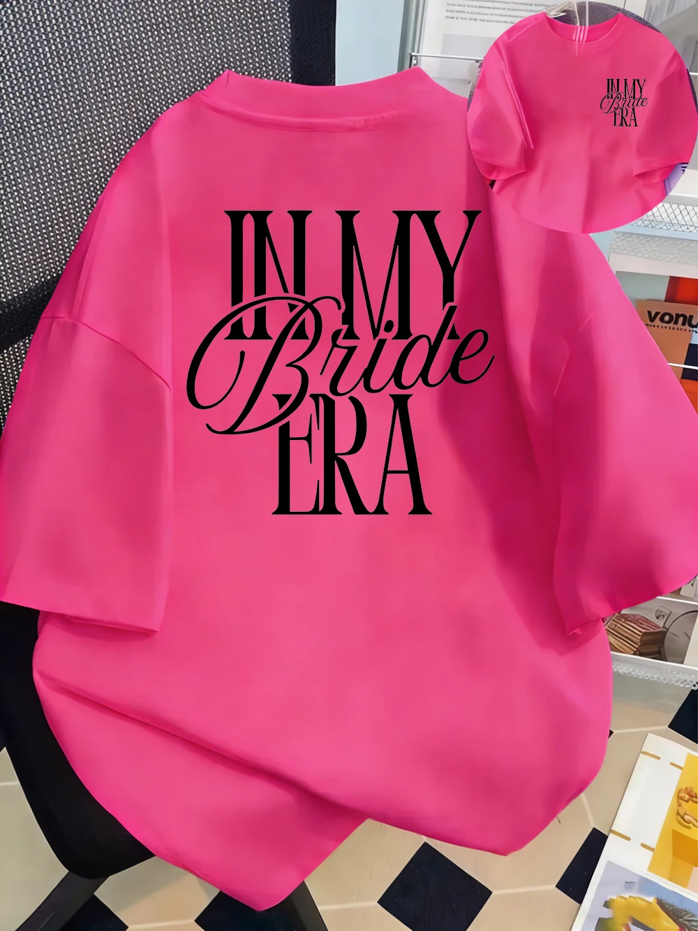 In My Bride ERA bedruckte Baumwoll-T-Shirts, Sommer-Damen-T-Shirts mit O-Ausschnitt, übergroße T-Shirts, einfache Kurzarm-Tops, lässige Damenkleidung – Detail 19