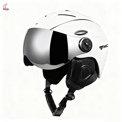 MOON Ski Helmet with Visor In-Molded Goggles Outdoor Sports Snowboard Ski Skateboard Helmet Ski Equipment