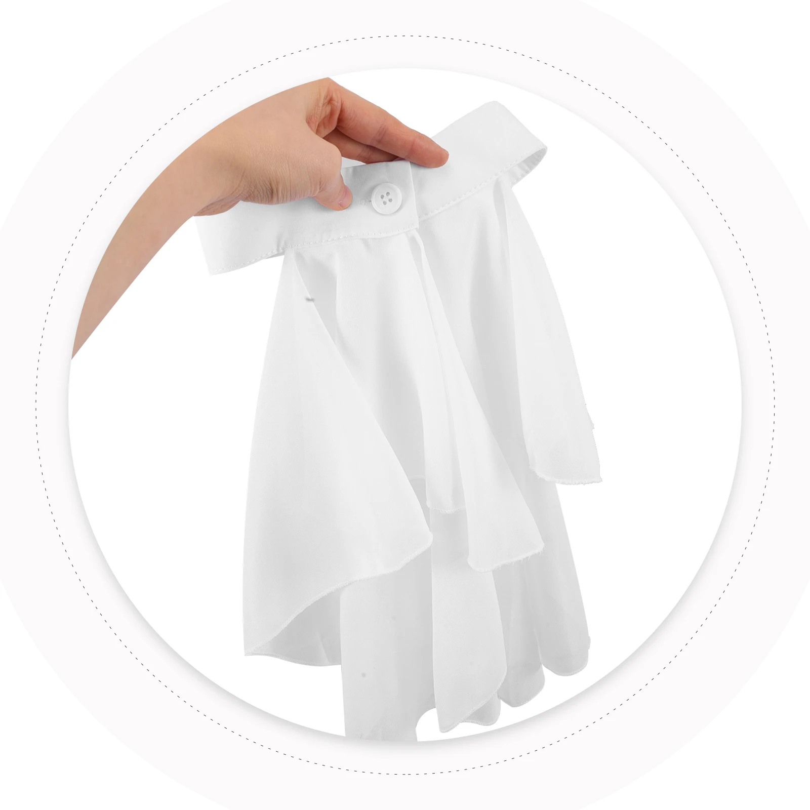 

Medieval Ruffled Collar Scarf Detachable Faux Shirt Prop White Costume Accessory Elegant Decor Ruffle Stage Performance Party