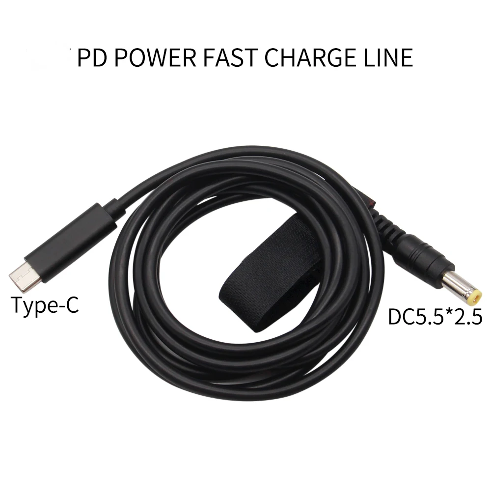 1.5m 65W PD2.0 3.0 to DC 5.5*2.5 Decoy trigger Adapter cable TYPE-C PD Decoy line QC4 charging notebook 18.5-20V charger