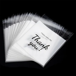 100 teile/los Transparent DANKE Selbstklebende Tasche Kunststoff Beutel für DIY Schmuck Display Cookies Lagerung Geschenke Tasche