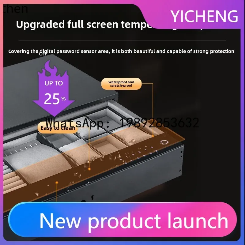 A3-16 Household Small New Anti-Theft Drawer Safe Fingerprint Password Jewelry Bedroom File Cabinet