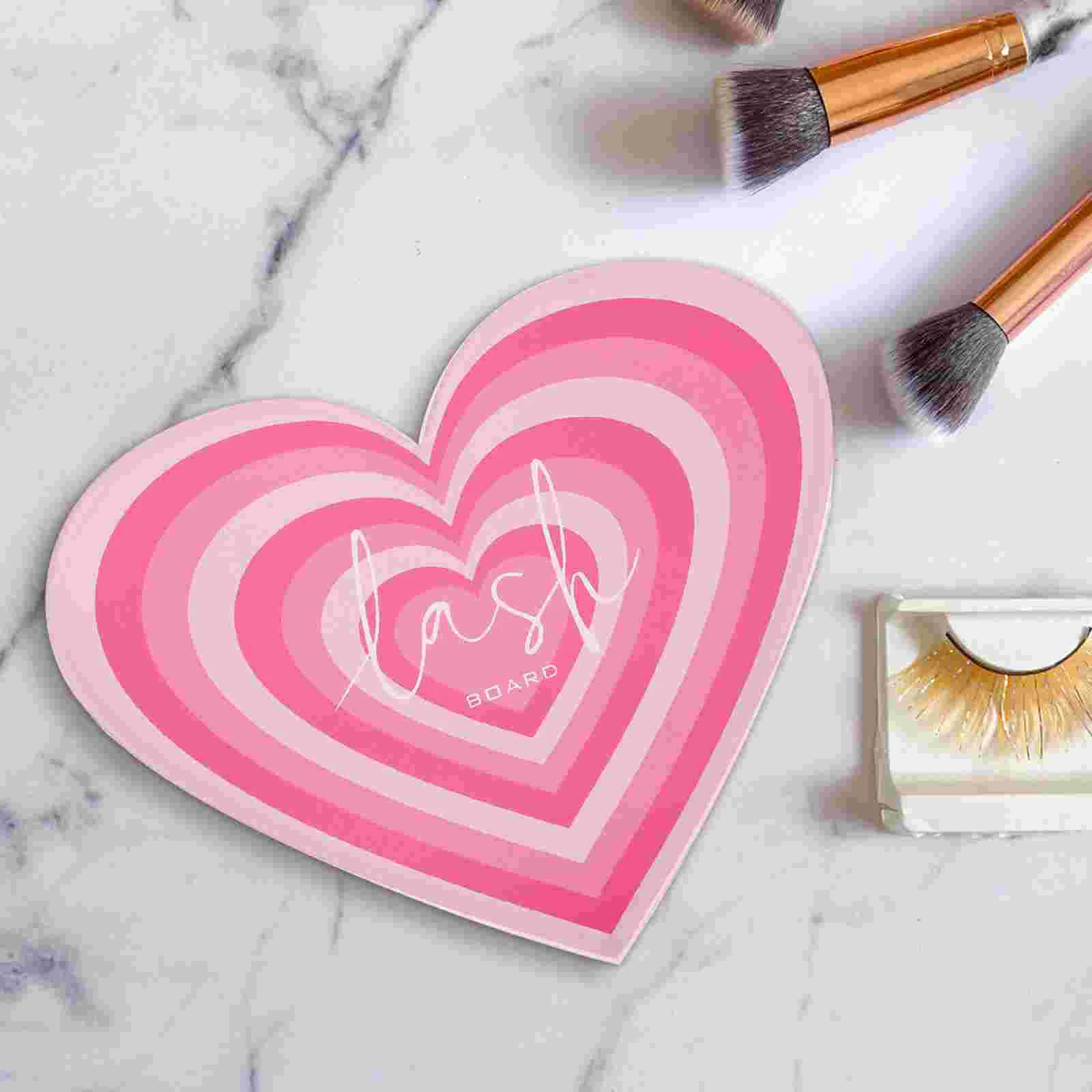 

Heart Shaped Acrylic Eyelash Display Board Portable Eyelash Extension Tool Compact Size Travel Beauty Salon Lashes