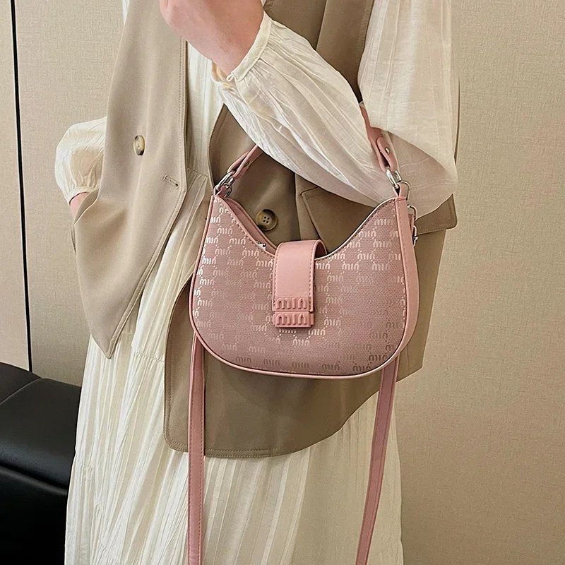 

Stylish Commuter Leather Crossbody Bag - High-End Vintage Tote With Letter Logo, Minimalist Fashionable Shopper Purse