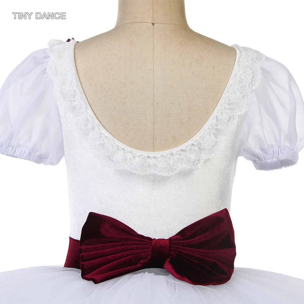 Girls Pre-Professional Short Sleeve Ballet Pancake Tutu Adult Ballerina Dance Costume Stage Wear Solo Performance Dress BLL596