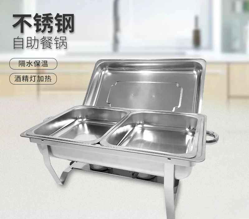 

Буфетная плита из нержавеющей стали с клапаном, твердая топливная спиртовая плита, подогревающая плита для еды