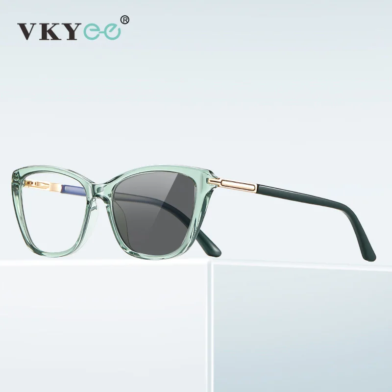 VKYEE Simple New Fashion Butterfly Women's Anti-Blue Light Reading Glasses Customizable Prescription Photochromic PFD2233