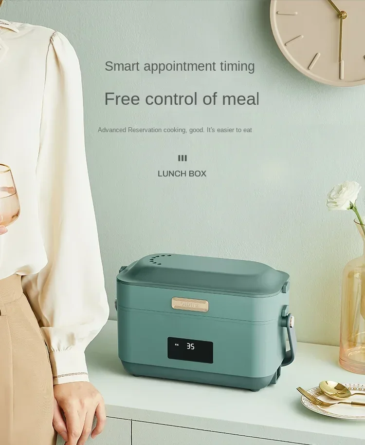 Electric Lunch Box Three-layer Stainless Steel Liner Cooking Insulation Portable Rice Heater Sealed and Fresh