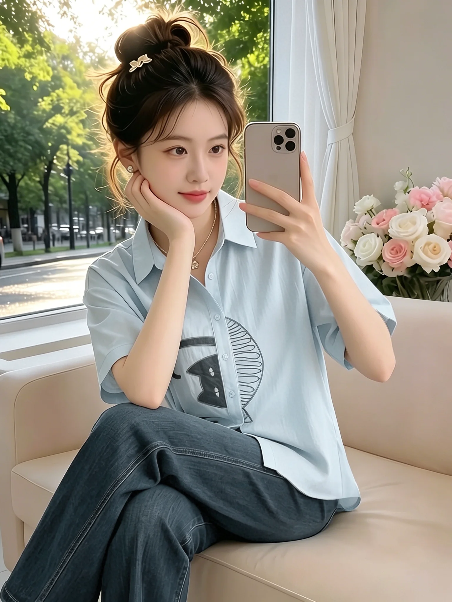 독특하고 세련된 캐주얼 셔츠, 다용도로 활용 가능한 통 - Embroidery Unique Design 리뷰 및 가격