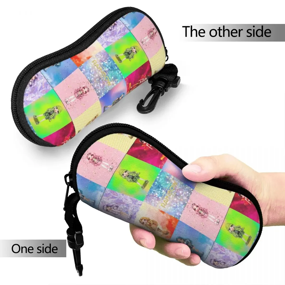 Rainbow High Core Girls Amaya Glasses Case Protective Zipper Glasses Storage Box Print Eyeglasses Box